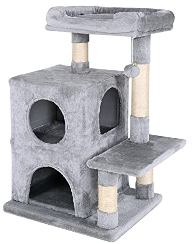 lionto Árbol rascador para Gatos Altura 80 cm, Gris Oscuro