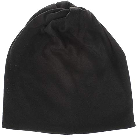 Yixda Slouch Beanie Mütze Messy High Bun Pferdeschwanz Jersey Wintermütze (Schwarz)