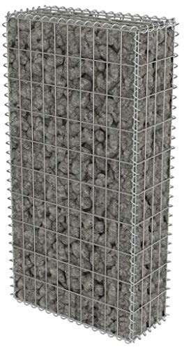vidaXL Mur à Gabion 50x20x100 cm Acier Galvanisé Argenté Jardin Terrasse