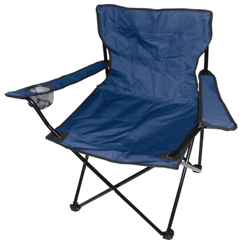 Mojawo Chaise pliante pour la pêche/le camping avec porte-gobelet et sac de transport Bleu