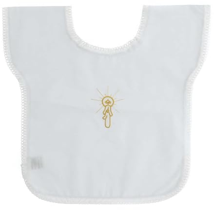 Holyart Camicini e Candele: Set Battesimo vestina e Fazzoletto Misto Cotone Bianco con Strass