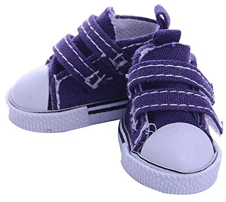 Aeromdale Puppenschuhe aus Segeltuch, einfarbig, 5 cm, Schuhe mit Klebeband für 36,7 cm große Puppe, 1/6 Puppe, Spielzeug, Geschenk – Lila B – 1 Paar