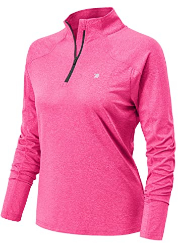 YSENTO Damen Sportshirt Langarm Laufshirt Atmungsaktiv Leichte Baselayer Sweatshirts T-Shirt für Training Fitness Yoga Gym(Rosenrot,S)