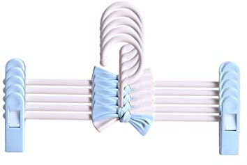 Balakaka Perchas para Ropa Infantil Ajustable Perchas de Plastico para Ropa con Ganchos y Reverencia Ahorro de Espacio Antideslizantes Percha Duradera Adecuada para Niños y Bebés, Azul1