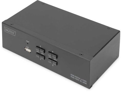 DIGITUS KVM-Switch 4-Port 4K HDMI Dual-Display KVM-Umschalter