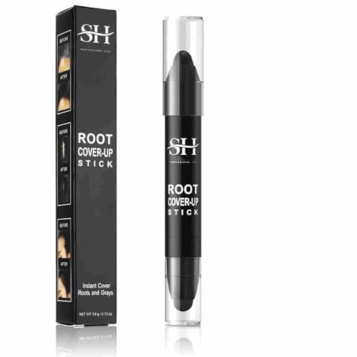 Gowwim Root Touch up, Instantly Gray Hair Cover up Hairline Powder for Women & Men Waterproof and Sweatproof Root Cover up Long-Lasting for Thinning & Loss Hair ( Black, 0.13oz / 3.8g)