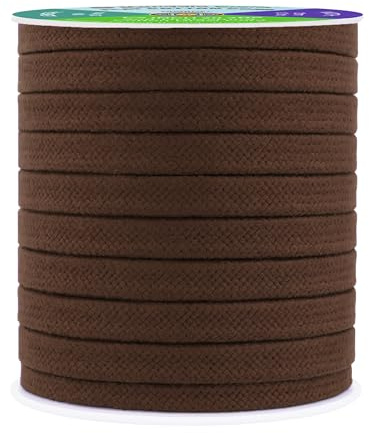 Mandala Crafts 1/2 Inch Dark Brown Flat Drawstring Cord for Hoodies