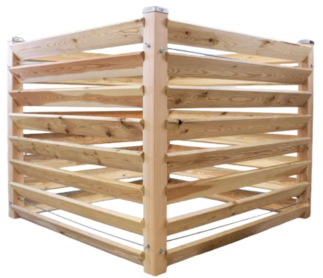 Gartenwelt Riegelsberger Compostiera moderna singola, ca. 100 x 100 cm, altezza 100 cm, in legno massello di larice, compostiera compostiera in legno massiccio