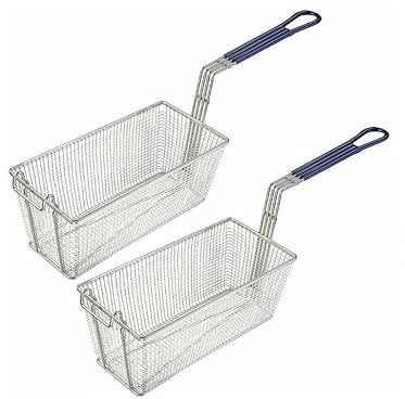 2X Commercial Deep Fat Fryer Basket 34x14x14cm Compatible With Blue Seal Fryer Gas and Electric Catering Deep Fat Frying
