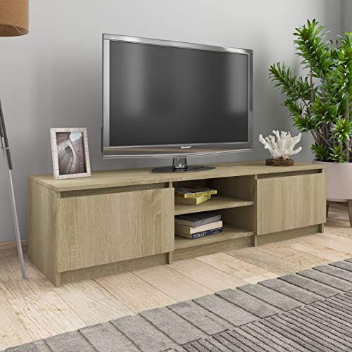 XIAOGUANG TV-Schrank, Fernsehschrank, Tv-möbel & Phonomöbel, Fernsehtisch, Tv Board, Fernsehkommode, Schrank Schlafzimmer, Sonoma-Eiche 140×40×35,5 cm Spanplatte