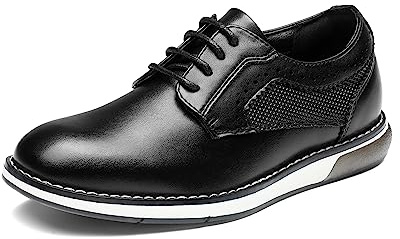 Bruno Marc vardaglig klänning för pojkar Oxford Comfort Uniform Formell sneakerskor, Svart, 36 EU