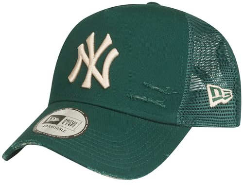 New Era Mesh Trucker Cap Distressed New York Yankees Forest