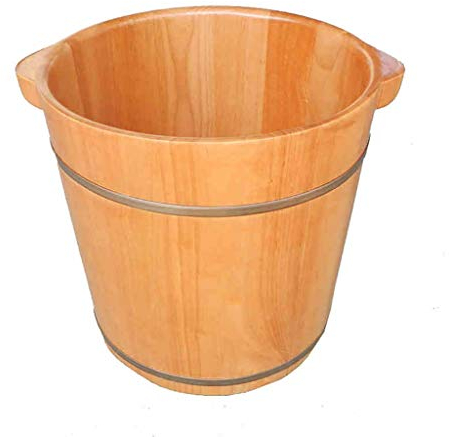 PACUM Sauna-Eimer, Badewannen-Eimer aus reinem Holz, handgefertigt, Sauna-Zubehör für Fußbadewannen, Fuß-Entspannungs-Badefass-Geschenk Vision