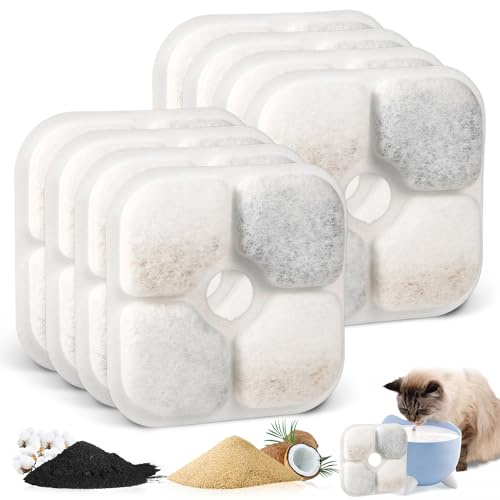 XIHIRCD 8st Trinkbrunnen Filter für Katze, Trinkbrunnen Filter Tragbar Trinkbrunnen Filter Kompatibel mit PIXI Haustier Katzen Hunde Wasserspender
