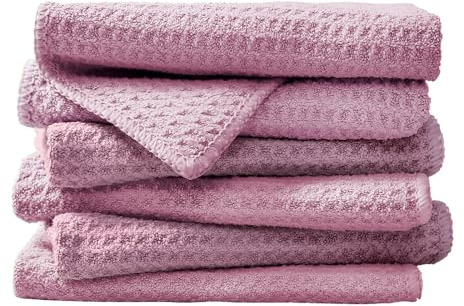 EURSPEUNG Mikrofasertücher 6 Stück 30x30 cm Küche Auto Fenster Lila | Saugstarke Mikrofasertücher, fusselfrei und streifenfrei, ideal für Küche, Auto und Fenster, waschbar und wiederverwendbar