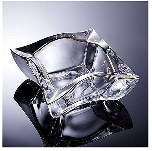 Ashtray Glass Ashtray Transparent Crystal Cut Effect Ash Tray for Cigarettes Cigars Living Room Office Bar Indoor Outdoor Decoration Portable Ashtray (Color : B)