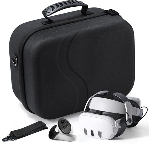 Custodia da trasporto per Meta Quest 3, custodia da viaggio compatibile con design kiwi per BOBOVR M3 cinturino per batteria, controller e altri accessori, custodia rigida portatile per Oculus Quest 3