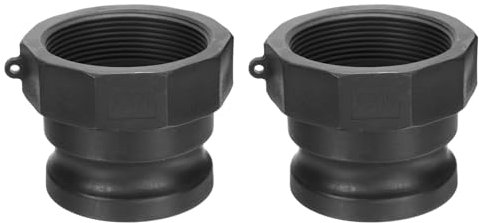 PATIKIL Poly Cam Lock Fittings, 2 Stück Teil A 3-Männlicher Adapter x 3-weibliches NPT-Gewinde Cam Groove Schlaucharmaturen Polypropylen Cam Lock Fittings, Schwarz