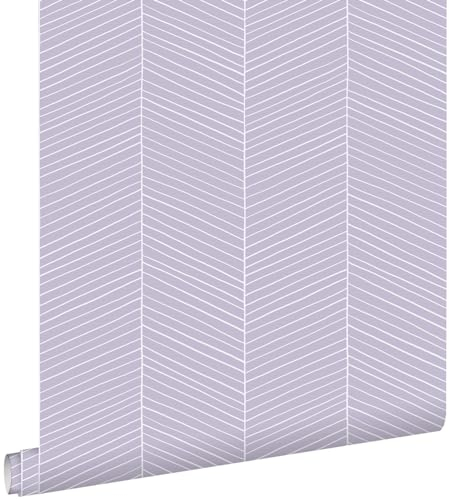 Esta Home papel pintado chevron morado lila 53 cm x 10.05 m