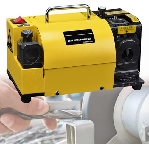 DPLWJPP Affûteuse De Mèches Métaux Forets Hélicoïdaux,Angle De Pointe Ajustable 95°-135° Affûteuse Portable,Vitesse 4 400 TR/Min,avec 11 Pinces Serrage,Sdc(forCarbide)