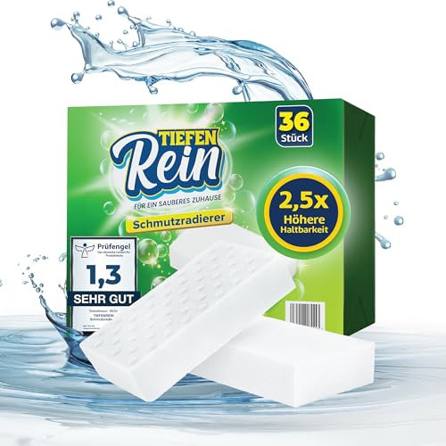 2.5X más Vida útil | Borrador Magico de Suciedad 36 Piezas - Esponja Magica | Esponja de melamina Extra Duradera | La Magic Cleaner Elimina la Suciedad de Paredes, Zapatos, cocinas y baños