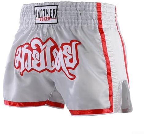 PETSTIBLE Short de boxe Muay Thai en maille, short de boxe pour homme et femme, vêtements d'arts martiaux, shorts de taekwondo en satin pour homme (blanc-L)