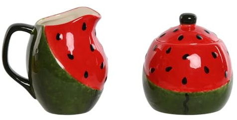 AZUCARERO SET 2 GRES 11,5X9X11 SANDIA ROJO