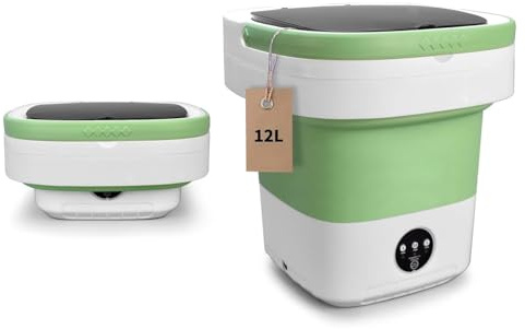 Lavatrice portatile, 15 l, aggiornata con cestello girevole, mini lavatrice pieghevole per la pulizia di biancheria intima, vestiti per bambini, calzini e piccoli oggetti