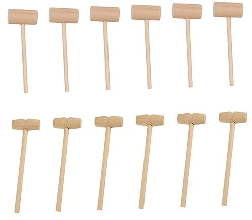 PHENOFICE 30pcs Mini Wood Cake Hammer Wooden Crab Mallet for Seafood Hammer for Boy Girl Craft for Baking