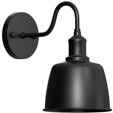 DC VOLTAGE Modern Black Outdoor Wall Light, Rainproof IP65 Waterproof Exterior Wall Lamp, Vintage Industrial Sconce for Garden,Weatherproof Wall Mounted Lighting (Black Sconce)