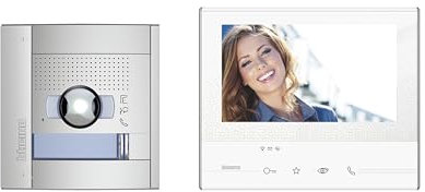 BTICINO, Flex'ONE 905216 - Set video con stazione di porta SFERA Allmetal e stazione di casa CLASSE 300 X13E, con targhetta illuminata a LED, collegamento smartphone, fotocamera a colori di alta