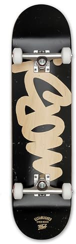 Mob Skateboard Tag Logo 8.0 Complete - Komplettboard 31.875 x 8 Zoll - Holzboard aus 7 Schichten Ahornholz - fertig montiert - Anfänger und Profi Skateboard für Jugendliche, Erwachsene Schwarz