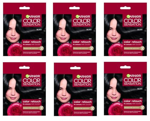 Garnier Color Sensation Retouch Retouch für das Haarwachstum ohne Ammoniak in nur 10 Minuten (Schwarz, 6 Einheiten)