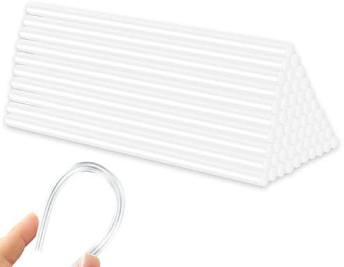 LINTRA 30 Pezzi Ricarica Colla a Caldo, Diametro 7×300mm Colla Caldo, Bianco Traslucido Stick di Colla a Caldo, per fai da te, Riparazione o Decorazione