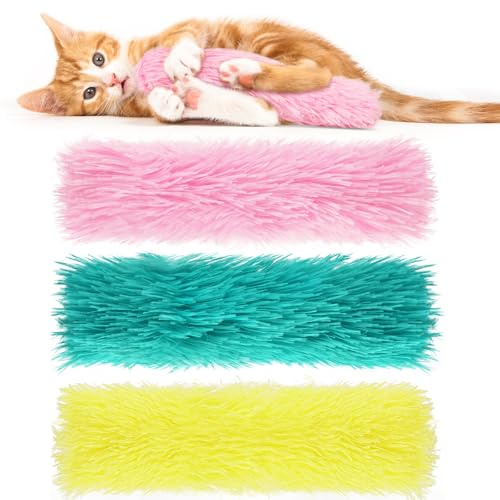 OSDUE Erba Gatta Giocattoli, 3 Pezzi Peluche Cuscini Interattivi per Gatti, Bastoncini da Masticare, Pulizia Denti, Catnip Giochi Gatti,B