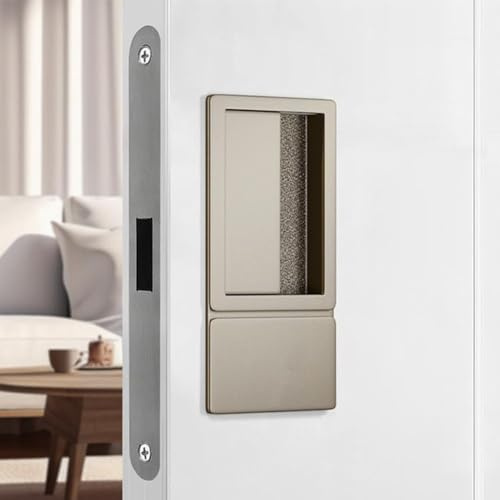 VRTYVEYBB Serrure plate minimaliste H-idden intégrée à une seule languette magnétique serrure de porte intérieure chambre chambre à coucher clé H-idden poignée de porte noire