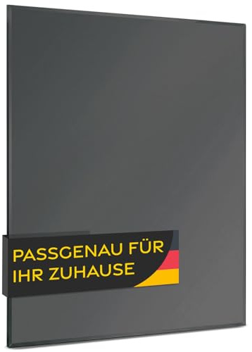 Funkenschutzplatte Kaminofen grau, Bodenplatte aus 8 mm ESG Sicherheitsglas, Feuerschutzplatte Kamin mit polierten Kanten, Hitzeschutzplatte, Kaminvorleger feuerfest, Bodenschutzplatte nach Maß