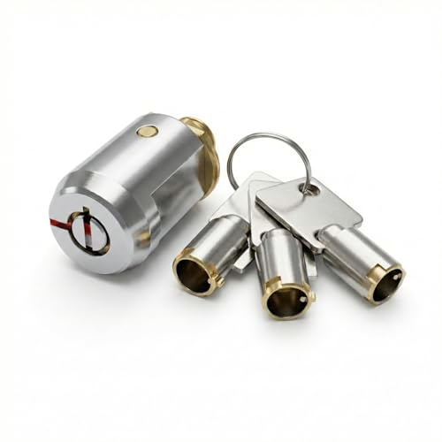 Heavy-Duty 3/4 inches （19mm） Roll-Up Door Cylinder Lock with 3 Alloy Keys for Storage Unit.Premium Self-Storage Locker Cylinder Lock Set (Includes 3 Keys) (Design 002, 1 Count)
