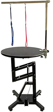 Hundefriseur Tisch Höhenverstellbar Professioneller Trimmtisch für Hunde Mit Rutschfester Gummioberfläche Haustier Trimmtisch für Kleine und Mittelgroße Haustiere(Black)