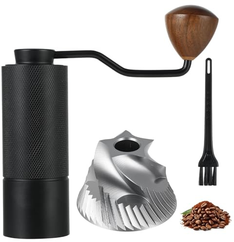 Mokarya Manual Coffee Grinder – Full-Metal Coffee Grinder Manual with 420 Stainless Steel Burrs, Dual Bearings, Lightweight Aluminum Body, Reliable Hand Coffee Grinder