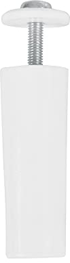 Amig - Pack de 2 Topes para Persianas Enrrollables de Plástico Blanco - Amortiguador con Tornillo M5 Antióxido y Arandela Exterior - Resistente a la Intemperie - Longitud: 60 mm