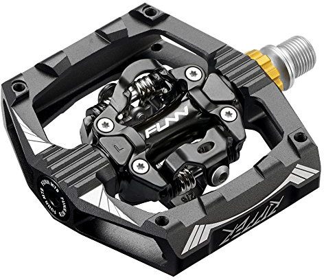 Funn Ripper Pedali per Mountain Bike con Attacco Clipless, Meccanismo Clip/Clip-in a Molla, Compatibili con Tacchetti SPD, Pedali per Bicicletta con Asse in CrMo da 9/16 (Nero)