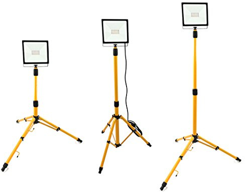Trango - 100 Watt LED Arbeitstrahler - G1504-1006W Baustrahler - 6000K Tageslicht - Inkl. 3m Zuleitung - Höhenverstellbares Stativ - Flutlicht, Strahler, Arbeitsleuchte