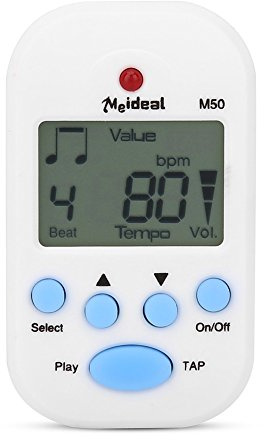 Drfeify M50 Mini Metronome Clip-on Tempo pour Instruments de Musique(White)