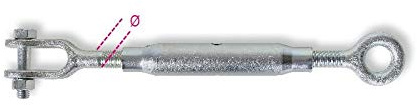 Beta 8010TZ M16 - Tenditori ad occhio e forcella canaula a tubo din 1478 zincati