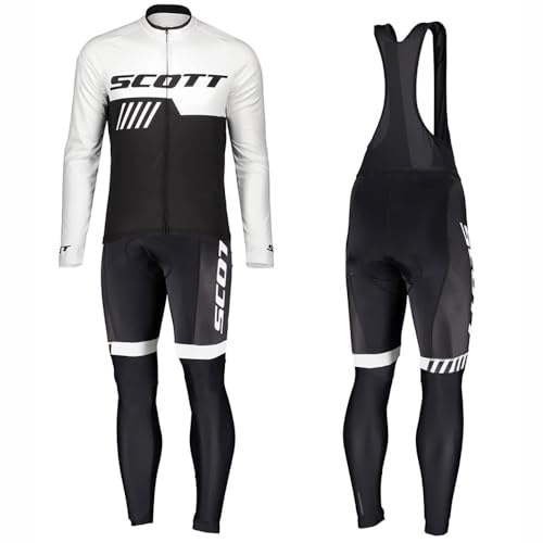 Maglia da ciclismo + pantaloni da uomo a manica lunga da ciclismo imbottitura, equipaggiamento per bicicletta e mountain bike, traspirante confortevole