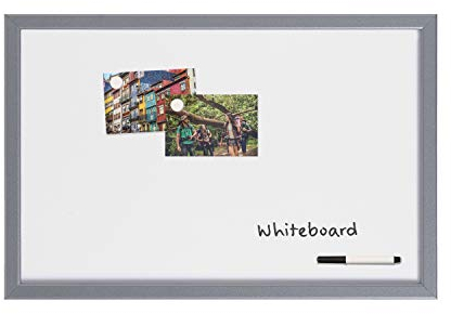 Bi-Office Whiteboard - 60 x 40 cm - Magnetisch, Silber mit Marker und 2 Magneten