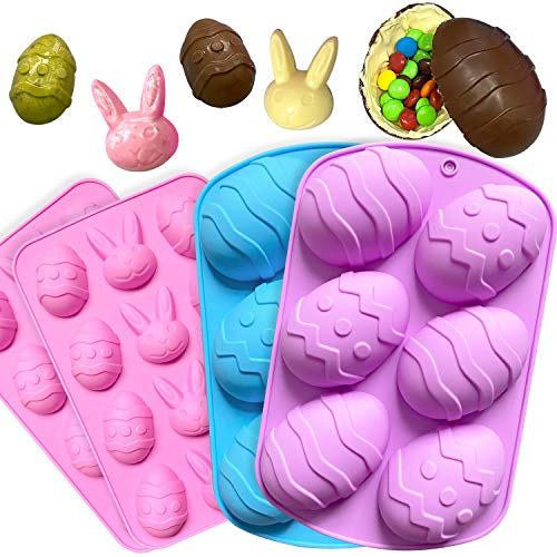 Mauts Easter Eggs Moulds Large Color Chocolate Molds, Used to Make, Rabbit Candies Moulds, Easter Egg Chocolate Cakes molds and Jelly Pudding