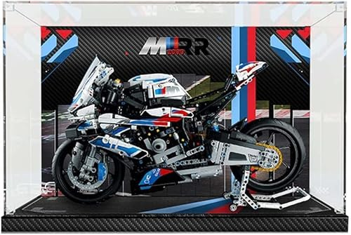 Havefun Acryl Vitrine Kompatibel Mit Lego 42130 Technic BMW M 1000 RR Motorrad, Schaukasten Showcase Staubdichte Display Case für Lego 42130 - Nicht Enthalten Modellbausatz