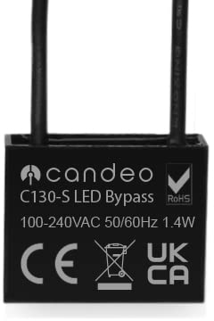 Candeo LED Dimmer Bypass | Enhances Dimming Range | Compatible with Smart Dimmer Switches | Reduces Flickering & Afterglow